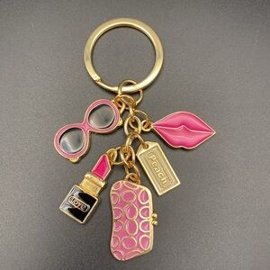 Girly Pink and Gold Keychain